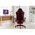 Cadeira vermelha para jogos de computador totalmente vendida com apoio para os pés e encosto com almofada